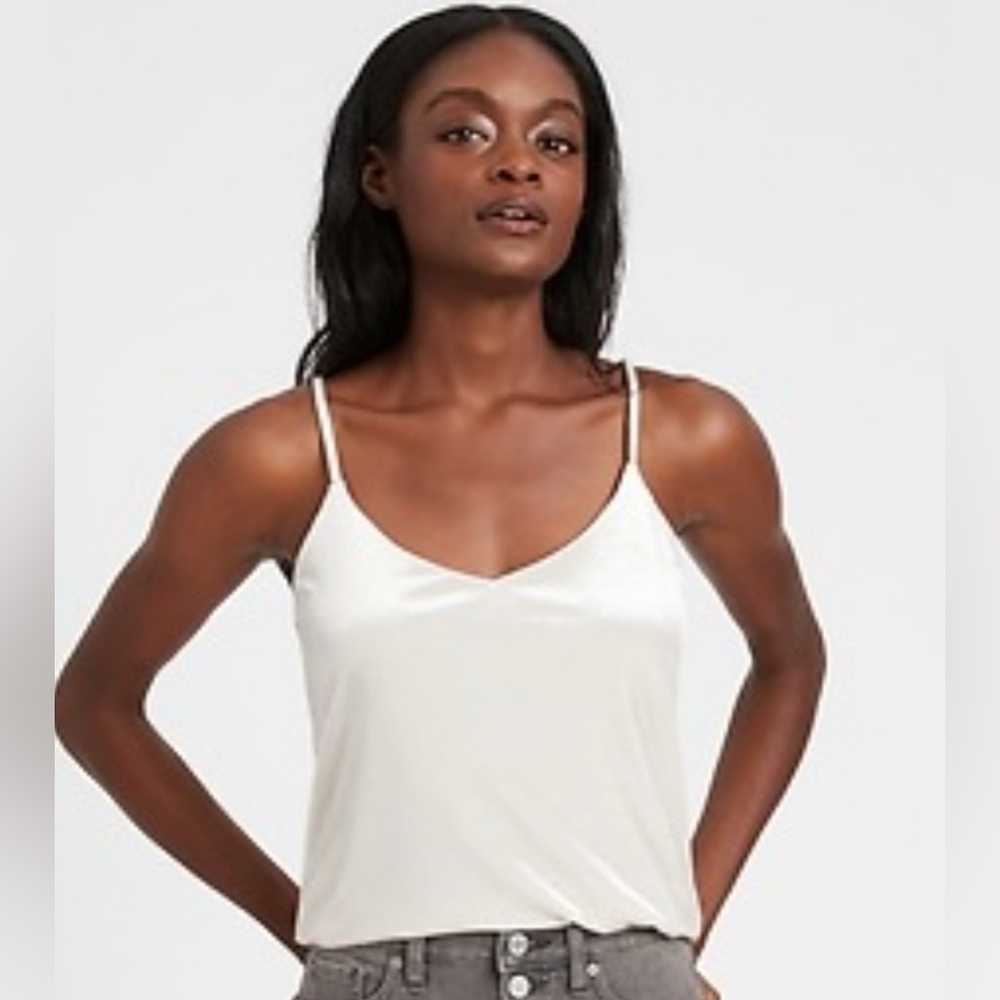 Banana Republic Women’s Ivory Velvet Camisole Tank Top, Size M, Cream